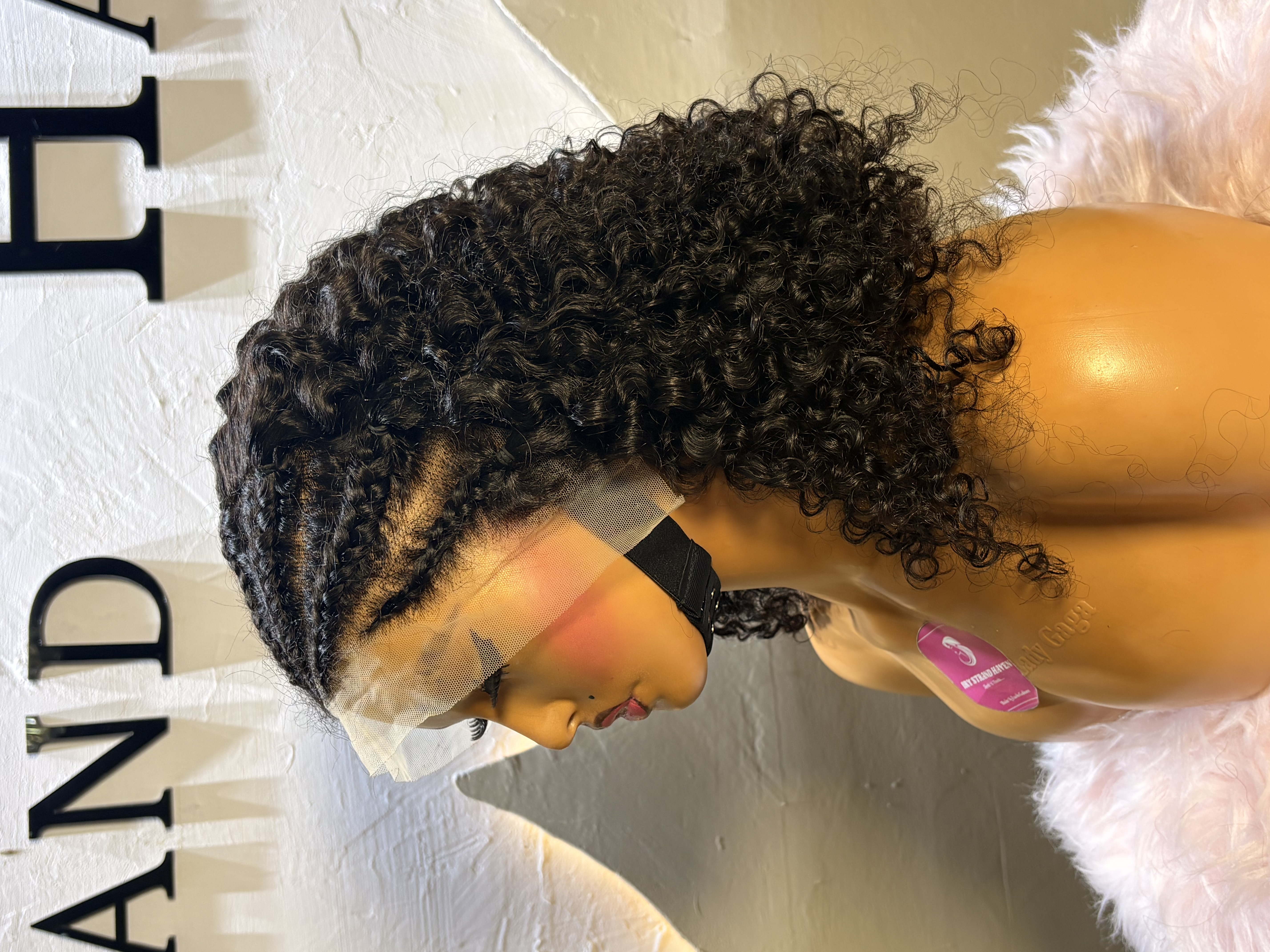 16” Factory wigged full frontal pixie curls
