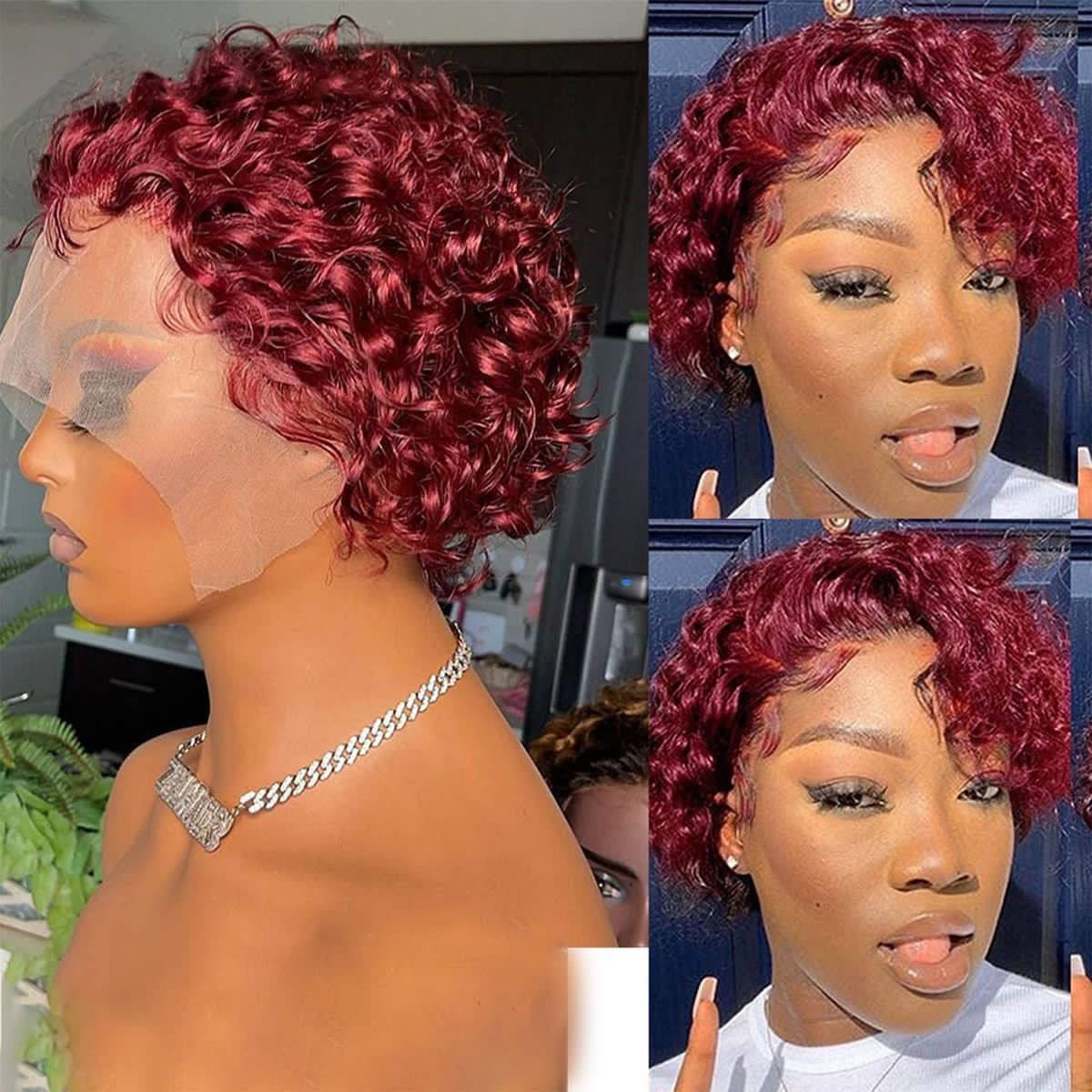Humanhair Full frontal JC Burgundy Tiwa